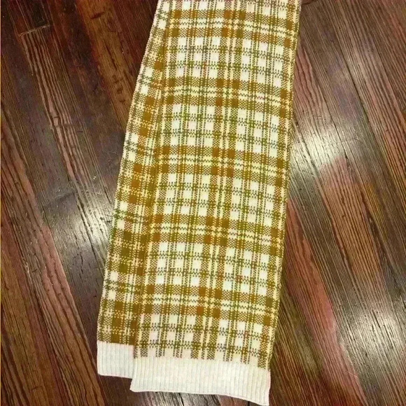 NWT Timberland Mustard Cream Plaid Men’s  Scarf - Picture 2 of 4